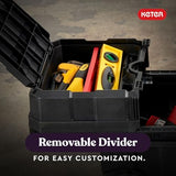 Keter Masterloader Resin Rolling Tool Box with Locking System and Removable Bins ?C Perfect Organization and Storage Chest for Power Drill, Tape Measure, and Screwdriver Set, Black