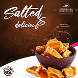 Oregon Farm Fresh Snacks Salted Caramel Gourmet Candy – Oregon Made Caramel Candy with Sea Salt and Vanilla – Gluten Free Delicious Chewy Sea Salt Caramels – Soft Caramels Individually Wrapped (16 oz)