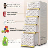 Narrow Bathroom Removable Medicine Cabinet Tall Corner Cabinet with Storage Drawers and Casters, Side Cabinet Crevice Shelf for Kitchen, Living Room, Laundry Room, Bedroom