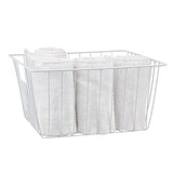 Freezer Wire Baskets, Kitchen Storage Organizer Bins for Chest and Upright Freezer, Refrigerator Dividers Containers with Handles – Pearl White (3)