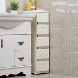 Narrow Bathroom Removable Medicine Cabinet Tall Corner Cabinet with Storage Drawers and Casters, Side Cabinet Crevice Shelf for Kitchen, Living Room, Laundry Room, Bedroom