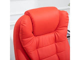 HOMCOM Reclining PU Leather Executive Home Office Chair with Footrest – Red