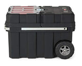 Keter Masterloader Resin Rolling Tool Box with Locking System and Removable Bins ?C Perfect Organization and Storage Chest for Power Drill, Tape Measure, and Screwdriver Set, Black