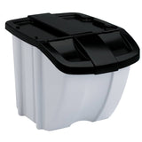 Suncast 18 Gallon Indoor or Outdoor Stacking Recycle Storage Bin, Gray (3 Pack)