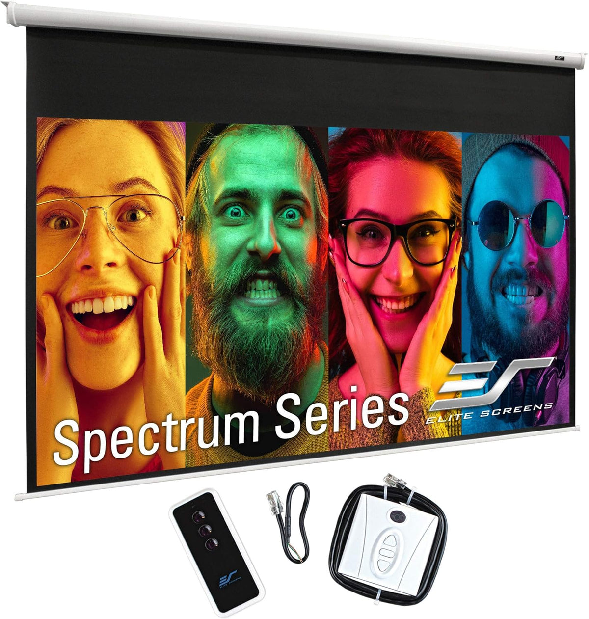Elite Screens 150 Spectrum Electric Motorized Projector Screen Diag 16:9, 4K/8K Ready Drop Down