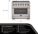 Capriasca – Titanium Professional 36 Freestanding Gas Range