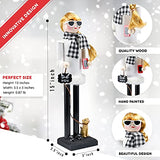 Ornativity Christmas Dog Mom Nutcracker ?C White and Black Wooden Nutcracker Woman with Dog on Leash and a Smartphone in Hand Xmas Themed Holiday Nut Cracker Doll Figure Decorations 15