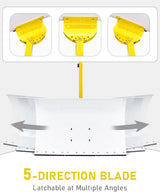 Outvita Snow Shovel with Wheels, 29 Wide 18 Long Snow Plow Shovel Angle & Height Adjustable Padded Handle Efficient Snow Clean Tool for Driveway or Pavement (Yellow)