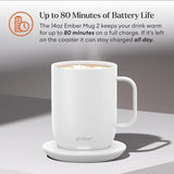 Ember Temperature Control Smart Mug 2, 14 Oz, App-Controlled Heated Coffee Mug with 80 Min Battery Life and Improved Design, White