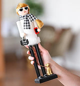 Ornativity Christmas Dog Mom Nutcracker ?C White and Black Wooden Nutcracker Woman with Dog on Leash and a Smartphone in Hand Xmas Themed Holiday Nut Cracker Doll Figure Decorations 15