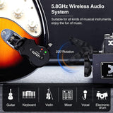 LEKATO 5.8Ghz Wireless Guitar System 4 Channels Audio Digital Guitar Transmitter Receiver 300 Feet Transmission Range