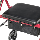 Drive Medical Adjustable Height Aluminum Frame Rollator with 6 Inch Casters, Red?? Last Day For Clearance