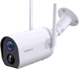 Wireless Outdoor Security Camera COOAU 15000mAh Rechargeable Battery Powered Camera WiFi IP Home Surveillance Camera 1080P Night Vision IP66 Waterproof Human Motion Detection iOS Android (Black)