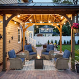 Patio Wicker Chairs Swivel Rocker – Outdoor Swivel Rocking Chairs Set of 2 with Rattan Side Table, Patio Swivel Glider Chair 3 Piece Patio Furniture Sets for Deck Porch Pool Brown/Blue