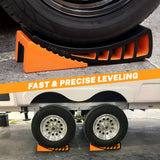 CARMTEK Camper Leveler Premium Kit – Curved RV Levelers with Camper Wheel Chocks, Rubber Mats and Carry Bag | Faster Camper Leveling Than RV Leveling Blocks