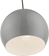 Livex Lighting Piedmont – 1 Light Globe Pendant in Industrial Style-15 Inches Tall and 10 Inches Wide-Shiny Light Gray/Polished Chrome