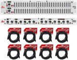 DBX 231S Dual 31 Band Graphic Equalizer Audio Rack Mount EQ+Compressor+Cables