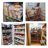 Freezer Wire Baskets, Kitchen Storage Organizer Bins for Chest and Upright Freezer, Refrigerator Dividers Containers with Handles – Pearl White (3)