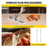 VEVOR Stone Crab Cracker with 2 Seafood Picks, Aluminum & Stainless Steel Construction Shellfish Shucker, Seafood Tools Set for Lobster and Crab Legs Pack of 2
