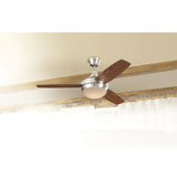 Harbor Breeze Beach Creek 44-in Brushed Nickel LED Indoor Downrod or Flush Mount Ceiling Fan with Light Remote (3-Blade)