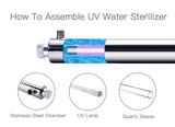 HQUA-OWS-12 Ultraviolet Water Purifier Sterilizer Filter for Whole House 12GPM 110V 40W Model HQUA-UV-12GPM + 1 Extra UV Tube
