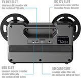 8mm Super 8 Reels to Digital MovieMaker Film Scanner Converter, Pro Film Digitizer Machine with 2.4 LCD, Silver (Convert 3 inch and 5 inch Film reels into Digital) with 32 GB SD Card