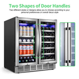 Tittla 30 Inch Wine Fridge, Dual Zone Wine and Beverage Refrigerator with 33 Bottle and 80 Can Wine Cooler Under Counter Freestanding