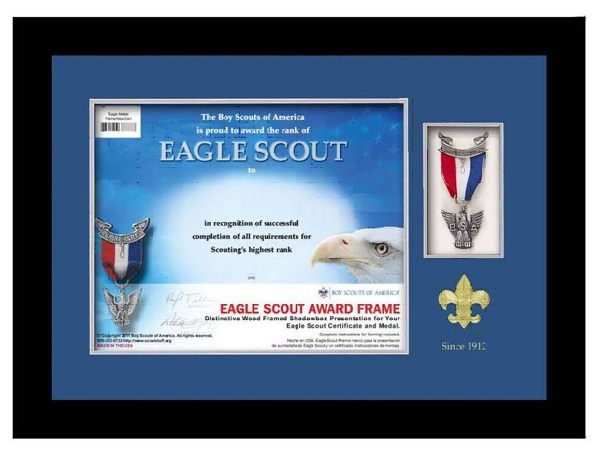 Eagle Scout Wood Shadow Box Frame, Black