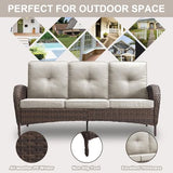 Patio Wicker Chairs Swivel Rocker – Outdoor Swivel Rocking Chairs Set of 2 with Rattan Side Table, Patio Swivel Glider Chair 3 Piece Patio Furniture Sets for Deck Porch Pool Brown/Blue