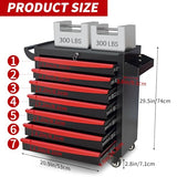 Rolling Tool Chest, Metal Tool Box with 5 Drawers, Lockable Garage Storage Cabinets Sliding Tool Drawer Cart on Wheels Toolbox Organization Workbench for Workshop Warehouse Repair Shop