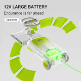 12V Electric Ride-On Car for Kids with Cleaning Fun | Go Kart | 3 in 1 Kids Electric Vehicle | Detachable Cleaner & LED Lights,Safe Toy for Ages 3-8, Indoor/Outdoor Use Safe & Educational Gift (Green)