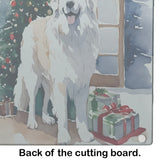 Great Pyrenees Cozy Christmas Glass Cutting Board Large 12 in x 15 in