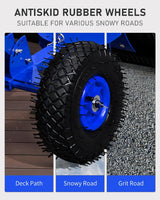 Outvita Snow Shovel with Wheels, 29 Wide 18 Long Snow Plow Shovel Angle & Height Adjustable Padded Handle Efficient Snow Clean Tool for Driveway or Pavement (Yellow)