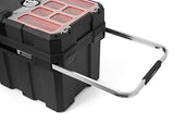 Keter Masterloader Resin Rolling Tool Box with Locking System and Removable Bins ?C Perfect Organization and Storage Chest for Power Drill, Tape Measure, and Screwdriver Set, Black