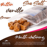 Oregon Farm Fresh Snacks Salted Caramel Gourmet Candy – Oregon Made Caramel Candy with Sea Salt and Vanilla – Gluten Free Delicious Chewy Sea Salt Caramels – Soft Caramels Individually Wrapped (16 oz)