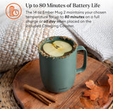 Ember Temperature Control Smart Mug 2, 14 Oz, App-Controlled Heated Coffee Mug with 80 Min Battery Life and Improved Design, White