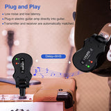 LEKATO 5.8Ghz Wireless Guitar System 4 Channels Audio Digital Guitar Transmitter Receiver 300 Feet Transmission Range