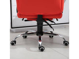 HOMCOM Reclining PU Leather Executive Home Office Chair with Footrest – Red