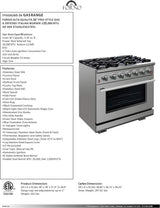 Capriasca – Titanium Professional 36 Freestanding Gas Range