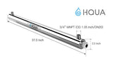 HQUA-OWS-12 Ultraviolet Water Purifier Sterilizer Filter for Whole House 12GPM 110V 40W Model HQUA-UV-12GPM + 1 Extra UV Tube