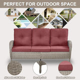 Patio Wicker Chairs Swivel Rocker – Outdoor Swivel Rocking Chairs Set of 2 with Rattan Side Table, Patio Swivel Glider Chair 3 Piece Patio Furniture Sets for Deck Porch Pool Brown/Blue