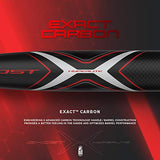 EASTON Ghost X Hyperlite -12 (2 3/4) USSSA Senior League Baseball Bat | 2019 | 1 Piece Composite | EXACT Carbon | Speed End Cap | Lizard Skin Grip