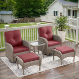 Patio Wicker Chairs Swivel Rocker – Outdoor Swivel Rocking Chairs Set of 2 with Rattan Side Table, Patio Swivel Glider Chair 3 Piece Patio Furniture Sets for Deck Porch Pool Brown/Blue